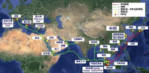 中國(guó)聯(lián)通開通兩條海底光纜：100Gbps連接歐亞非