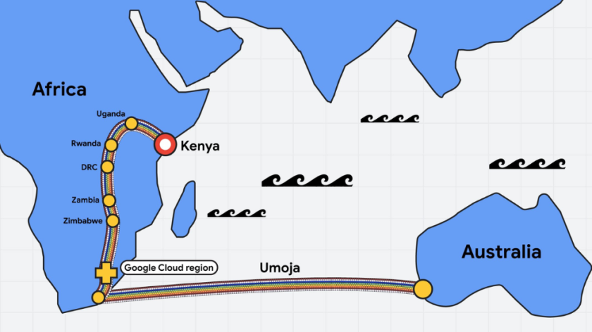 谷歌欲鋪設非洲直達澳大利亞的首條海底電纜
