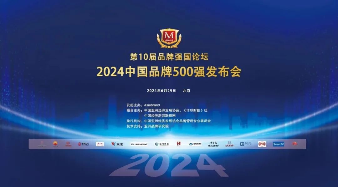 通鼎集團斬獲“2024中國品牌500強”榮譽